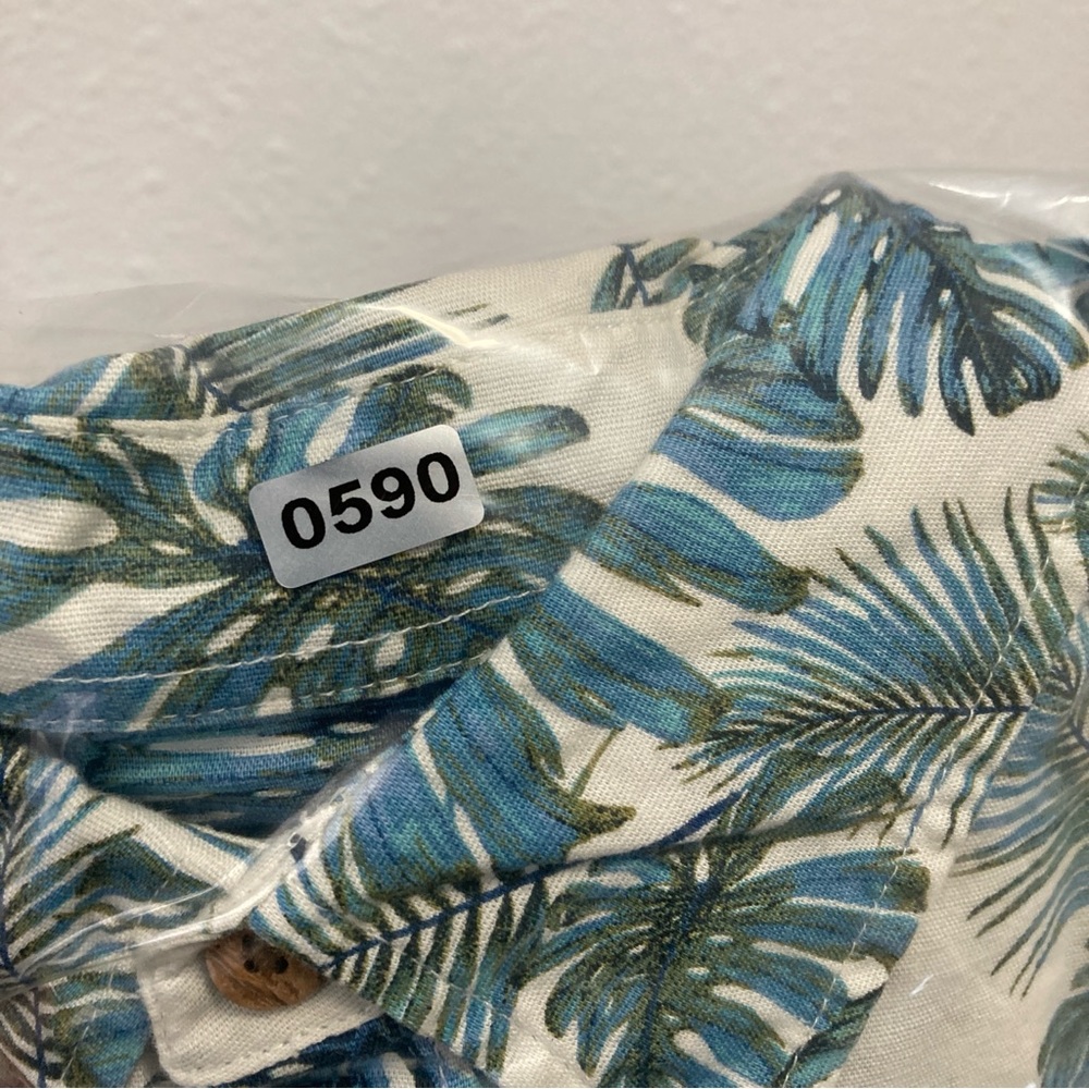 Island Shores Tropical Leaf Print Men's Shirt Size M - Picture 14 of 16
